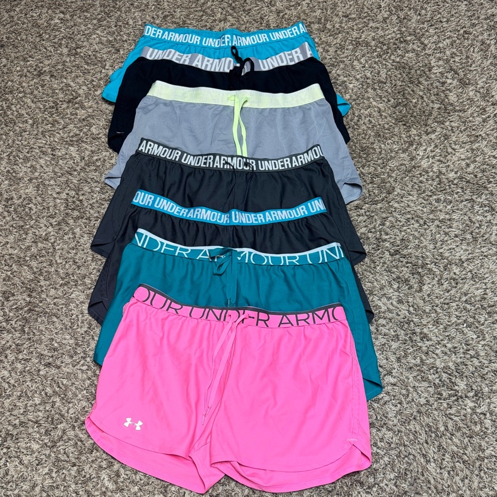 Lot of 7 UA shorts. Used condition but a lot of life left in them.